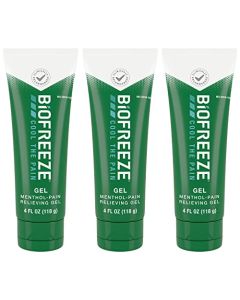 Biofreeze 13535 Menthol Pain Relieving Gel, 4 fl oz Tube, Arthritis, Simple Backaches and Joint Pain, Pack of 3