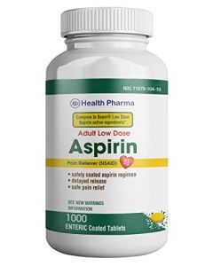 TKK Health Pharma Aspirin 81 mg (1000 Enteric Coated Tablets) | Adult Low Dose Strength Pain Reliever (NSAID) | Safe Pain Relief for Minor Aches and Pain | Value Pack Generic Bayer Low Dose