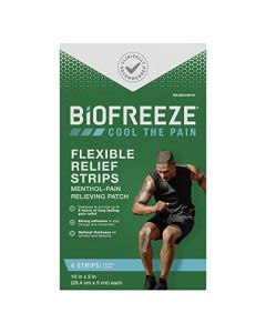 Biofreeze 15181 Pain Relief Flexible Strips Pre-Cut, 4Ct., Arthritis, Backaches, Sore Joints, Sprains, Strains and Bruises