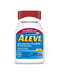 Aleve Arthritis Gelcap, Fast Acting All Day Pain Relief for Headaches, Muscle Aches, and Fever Reduction, Naproxen Sodium, 220 mg, Yellow, 160 Count