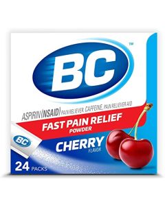 BC Powder Pain Reliever, Cherry Flavor Aspirin Dissolve Packs, 24 Count Powder Packets (6 Pack)