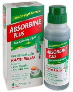 Absorbine Jr Plus Pain Relieving Liquid - New Extra Strength Formula - 4 fl oz