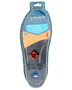 Rite Aid Ultra Work Memory Plus Insoles for Men - Sizes 7-13 | Memory Foam| Shock Absorbing Arch Support Boot Insole