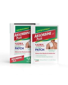 ABSORBINE JR. Ultra Strength Pain Relief Patches with Menthol, Pain Relief for Shoulder, Joint, Hip, Neck and Back Pain, 18 Count, White