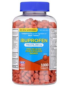 Rite Aid Ibuprofen, 200mg - 1000 Tablets | Pain Reliever and Fever Reducer, Migraine Relief - Back Pain Relief - Arthritis Pain Relief Pills - Pain Killer