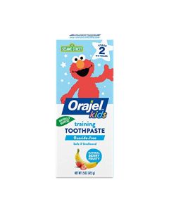 Orajel Kids Elmo Training Toothpaste Fluoride-Free; #1 Pediatrician Recommended Fluoride-Free Toothpaste*, 1.5oz Tube