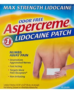 Aspercreme Max Strength Pain Relieving Lidocaine Patch, 3.94 x 5.5 -Inch (5 Count) (2)