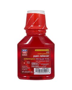Rite Aid Adult Extra Strength Pain Reliever/Fever Reducer, Cherry Flavor, 500mg/15mL - 8 fl oz | Joint Pain | Muscle Pain Relief | Arthritis Pain Relief | Back Pain Relief | Menstrual Pain Relief