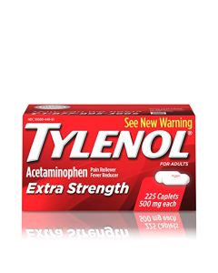 Tylenol Extra Strength Caplets with 500 mg Acetaminophen, Pain Reliever & Fever Reducer, For Headache, Backache & Menstrual Pain Relief, 225 ct
