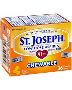 St. Joseph Orange Chewable 81mg Aspirin, 36 Tablets