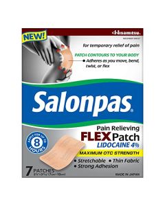 Salonpas Pain Relieving Flex Patch Lidocaine 4% 7 Count