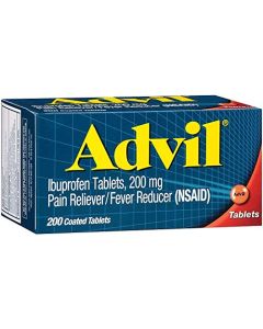 Advil Pain Reliever/Fever Reducer Coated Gel Caplet, 200mg Ibuprofen, Temporary Pain Relief 200 Count