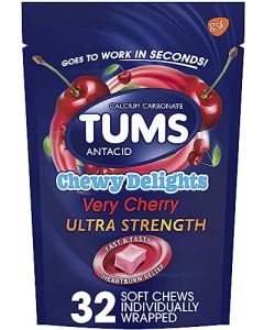 Tums Chewy Delights Soft Chews, Very Cherry, (2 Pack of 32count) by TUMS