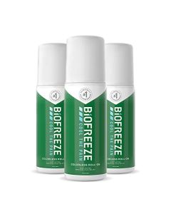 Biofreeze Colorless Roll-On, Fast Acting, Long Lasting, & Powerful Topical Pain Reliever, Cream, (Packaging May Vary) ,3 Fl Oz (Pack of 3)
