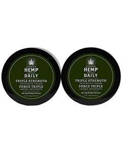 Hemp Daily Intensive Cream | Hemp Cream with Essential Oils | Vegan, Organic Ingredients | 1.7 Ounces (Original Triple Strength, 2 Pack)