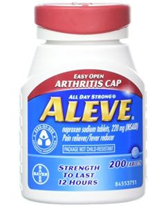 Aleve Tablets with Easy Open Arthritis Cap, Naproxen Sodium, 220mg (NSAID) Pain Reliever/Fever Reducer, 200 Count (Pack of 2)