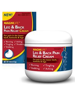 MagniLife Leg & Back Pain Relief Cream Relieves Burning, Tingling, Shooting, Stabbing Pains & Sciatica Symptoms - Fast-Acting & Deep Penetrating Non-Greasy Topical with Aloe & Calendula - 4oz