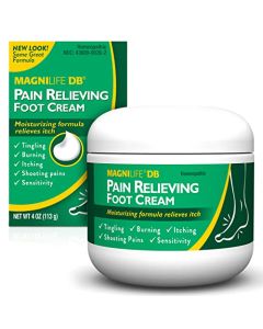 MagniLife DB Foot Cream, Calming Relief for Burning, Tingling, Shooting & Stabbing Foot Sensations - Soothes Dry, Cracked, Itchy, Sensitive Skin (4 oz Jar)