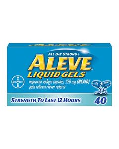 Aleve, Liquid Gels with Naproxen Sodium 220mg NSAID Pain RelieverFever Reducer, 40 Count