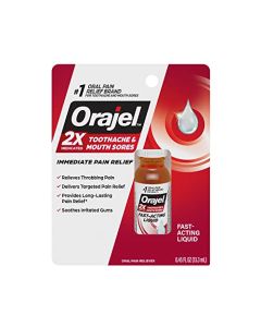Orajel 2X Medicated Toothache & Mouth Sores Liquid, 0.45 Fl Oz