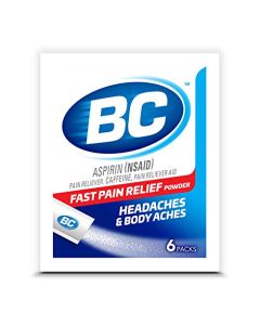 BC Powder Original Strength Pain Reliever, Aspirin Dissolve Packs, 6 Count