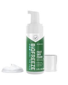 Biofreeze Menthol Pain Relieving Foam 3 FL OZ For Pain Relief Of Sore Muscles, Arthritis, Simple Backaches, And Joint Pain. Fast Drying, Lightweight, Powerful Topical Pain Reliever (Package May Vary)