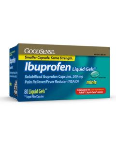 Ibuprofen Mini Liquid-Gels, 200 mg, Liquid-Filled Capsules, Pain Reliever and Fever Reducer, 80 Count