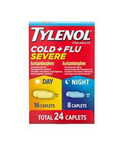 Tylenol Cold + Flu Severe Day & Night Caplets for Fever, Pain, Cough & Congestion Relief, 24 Count