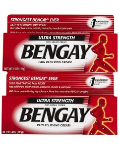 Bengay Ultra Stength Pain Relieving Cream, Non-Greasy-Ultra Strength, 2 pk