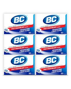 BC Powder Original Strength Pain Reliever, 50 Powder Sticks, 50 Count(Pack of 6)